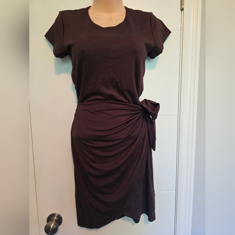Wilfred Babaton Lune Wrap Dress InChocolate Brown